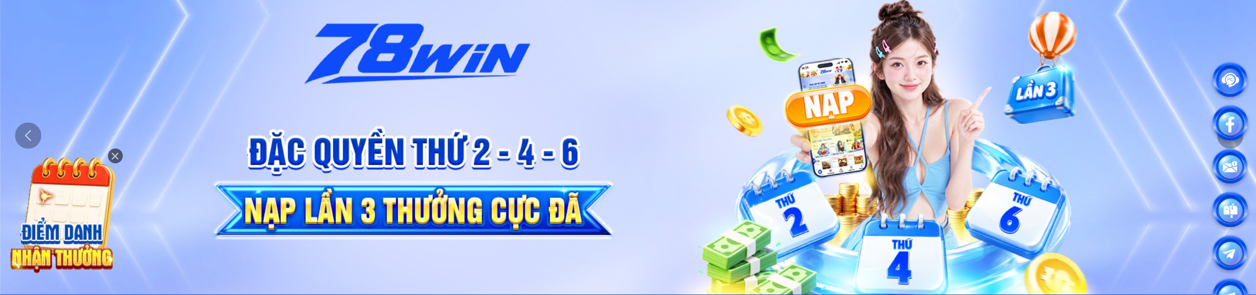 Banner khuyến mãi mới tại 78win